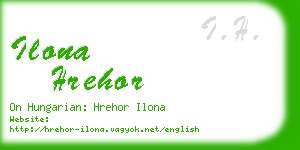ilona hrehor business card